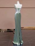 Mermaid Sweetheart Satin Long Prom Dress Evening Dress Formal Dress SD2133
