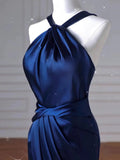 Mermaid Halter Navy Blue Long Prom Dress Evening Dress Formal Dress SD2135