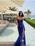 Mermaid Spaghetti Straps Royal Blue Long Prom Dress Evening Dress Formal Dress SD2150