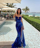 Mermaid Spaghetti Straps Royal Blue Long Prom Dress Evening Dress Formal Dress SD2150