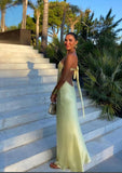 Sheath One Shoulder Long Yellow Prom Dress Evening Dress Formal Dress SD2159
