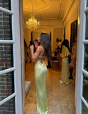 Mermaid Sweetheart Long Yellow Prom Dress Evening Dress Formal Dress SD2165