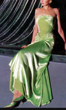 Mermaid Sweetheart Neckline Green Satin Long Prom Dress Evening Dress Formal Dress SD2172