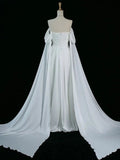 A Line Off The Shoulder Satin Prom Dresses Long Evening Gown Formal Party Dress SD2199