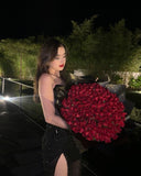 Mermaid Sweetheart Sequin Black Slit Prom Dresses Long Party Dress SD2247