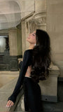 Mermaid Sweetheart Long Sleeves Black Prom Dresses Party Dress SD2259