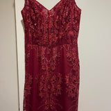 Mermaid Spaghetti Straps Burgundy Lace Prom Dresses Long Party Dress SD2287