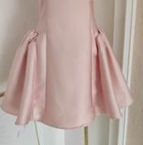 A line Straps Light Pink Satin Short Homecoming Dresses Birthday Outfits SD229