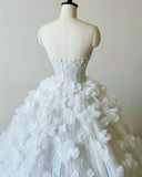 Ball Gown Sweetheart Sequin Floral White Wedding Dresses Brides Dress SD2313