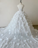 Ball Gown Sweetheart Sequin Floral White Wedding Dresses Brides Dress SD2313
