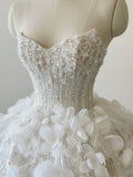 Ball Gown Sweetheart Sequin Floral White Wedding Dresses Brides Dress SD2313