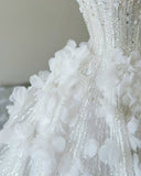 Ball Gown Sweetheart Sequin Floral White Wedding Dresses Brides Dress SD2313