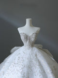 Ball Gown Sweetheart Sequin White Wedding Dresses Brides Dress SD2340 HZ0628