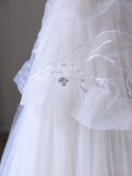 Ball Gown Strapless Tulle White Wedding Dresses Brides Dress SD2341