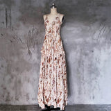 A line Spaghetti Straps Floral Long Prom Dresses Birthday Dress For Women SD244