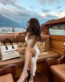 Mermaid Spaghetti Straps White Prom Dresses Formal Graduation Party Dress Evening Dress SD2460