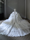 Ball Gown Off The Shoulder White Lace Long Sleeves Wedding Dresses Bridal Dress SD2471