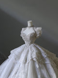Ball Gown Off The Shoulder Neckline Tulle Sequin Wedding Dresses Bridal Dress SD2479 HZ0628