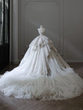 Ball Gown Sweetheart Tulle Long Wedding Dresses Bridal Dress SD2481