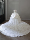 Ball Gown V Neckline Sequin Long Sleeves Wedding Dress Bridal Dresses SD2485