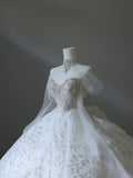 Ball Gown Sweetheart Neckline Sequin Long Sleeves Wedding Dress Bridal Dresses SD2488 HZ0628