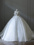 Ball Gown Sweetheart Neckline Sequin Long Sleeves Wedding Dress Bridal Dresses SD2488 HZ0628