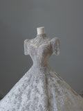 Ball Gown Jewel Neckline Sequin Half Sleeves Wedding Dress Bridal Dresses SD2489