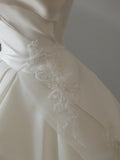 Ball Gown Strapless Satin Ivory Long Wedding Dress Bridal Dresses SD2490