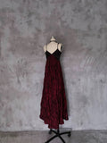A line Spaghetti Straps Burgundy Long Prom Dresses Birthday Dress For Women SD250