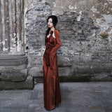 A line Spaghetti Straps Burgundy Floral Long Prom Dresses Birthday Dress With Jacket SD254