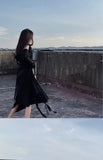 A line Straps Black Long Prom Dresses Birthday Dress With Sleeves SD255