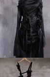A line Straps Black Long Prom Dresses Birthday Dress With Sleeves SD255