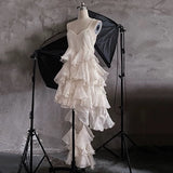 High Low Spaghetti Straps Prom Dresses Birthday Dress With Ruffles SD258