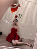 A line Strapless Red Dinner Dress Hoco Dresses Short Birthday Outfits SD267