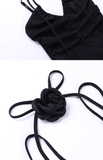 A line Irregular Hem Spaghetti Straps Little Black Dresses Short Satin Birthday Outfit SD269
