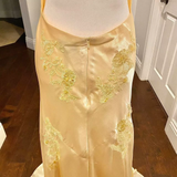 Mermaid Spaghetti Straps Yellow Backless Long Party Dresses Prom Dresses SD2708