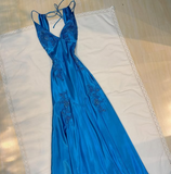 Mermaid Spaghetti Straps Backless Long Party Dresses Prom Dresses SD2714