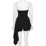 A line Irregular Strapless Little Black Dresses Short Birthday Outfit SD271