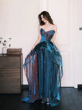 A Line Sweetheart Ruffles Long Evening Dress Prom Dresses SD2741
