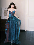 A Line Sweetheart Ruffles Long Evening Dress Prom Dresses SD2741