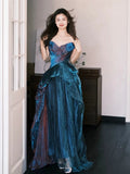A Line Sweetheart Ruffles Long Evening Dress Prom Dresses SD2741