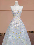 Balll Gown Sweetheart Floral Tulle Long Evening Dress Prom Dresses SD2749