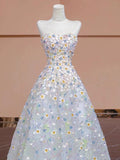 Balll Gown Sweetheart Floral Tulle Long Evening Dress Prom Dresses SD2749