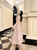 A Line Ruffles Ankle Length Pink Evening Dress Prom Dresses SD2751