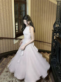 A Line Ruffles Ankle Length Pink Evening Dress Prom Dresses SD2751