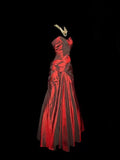 Mermaid Sweetheart Red Taffeta Long Evening Dress Prom Dresses SD2753