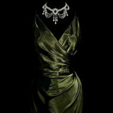 Mermaid Spaghetti Straps Satin Green Long Evening Dress Prom Dresses SD2754