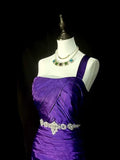 Mermaid One Shoulder Satin Grape Long Evening Dress Prom Dresses SD2756
