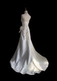 Mermaid Spaghetti Straps White Satin Long Wedding Dress Bridal Dresses SD2764