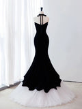 Mermaid Sweetheart Neckline Black Tulle Long Evening Dress Prom Dresses SD2779